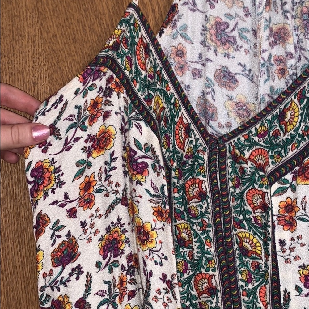American Eagle rainbow floral racerback sun dress
